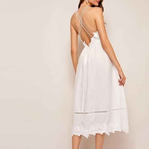 COPY - NWT BOHO Contrast lace Cami dress, lace dress, blue dress, midi dress, - Picture 5 of 5